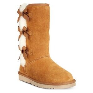 Koolaburra By UGG Women’s Victoria Sherpa Fur Bow Accents Suede Boots 7
